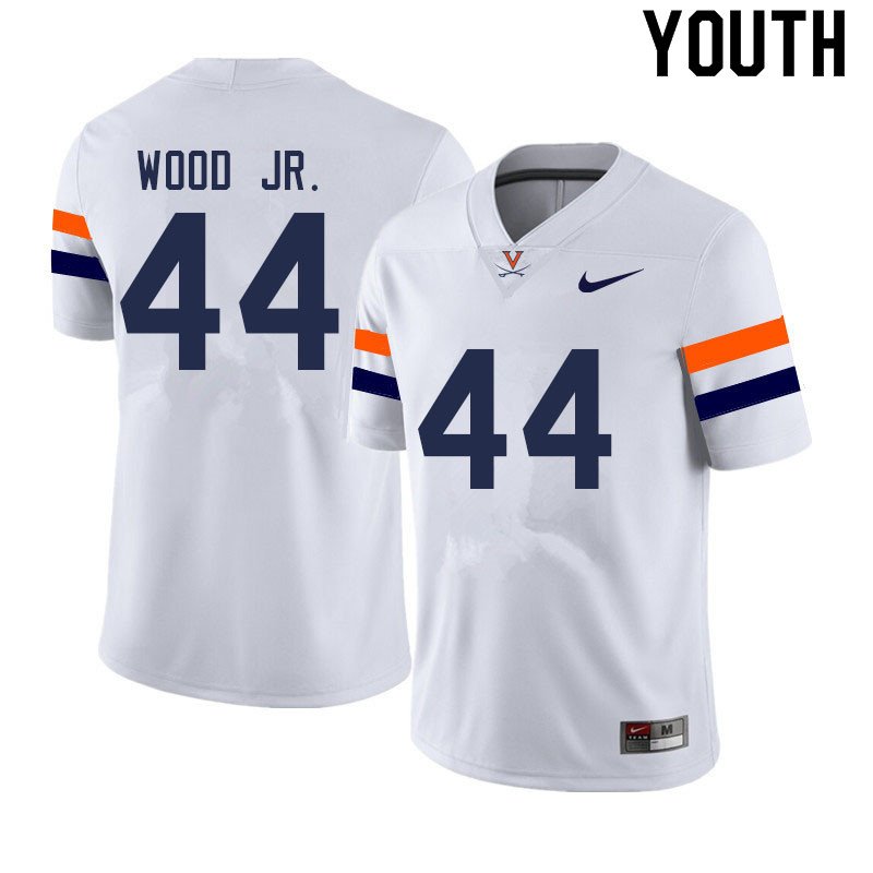 Youth #44 Sackett Wood Jr. Virginia Cavaliers College Football Jerseys Sale-White - Click Image to Close